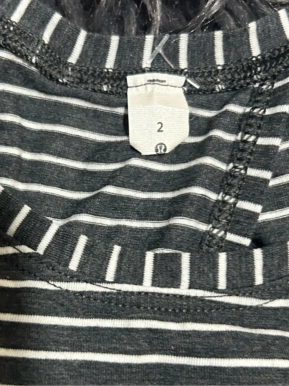 Lululemon All Tied Up Tank Modern Stripe Heathered Black White Size 2